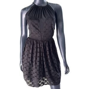 ASOS Black Lace Dress Circle Lace Overlay NWT Sz 4